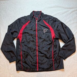 NFL Atlanta Falcons Windbreaker Jacket‎ Men Sz L Black Red